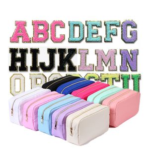 Cosmetic Bags Cases S M L 3 Ukuran Tas Kosmetik Penyimpanan Wanita Tahan Air Travel Tambalan Huruf Rias Nilon Pengiriman Gratis 230516