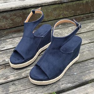 Sandals Peep Toe Women Wedges Slippers 2023 Gladiator High Heels Woman Summer Bohemian Shoes Plus Size 35-43Sandals