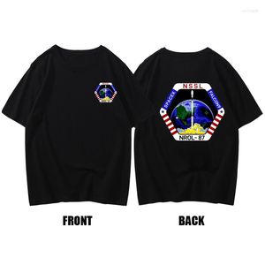 Herren-T-Shirts SpaceX – US National Reconnaissance Office NROL-87 Logo T-Shirt Militärthema Wende-T-Shirts Coole Y2k-Kleidung Freizeit