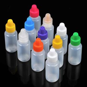 500pcs Gotes de conta -gotas líquidos 2ml 5ml 10ml 15ml 20ml 30ml 50ml Garrafas de plástico com tampa e dicas finas em contêiner vazio para ejuice