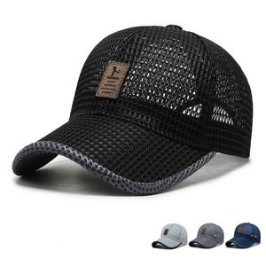 Ball Caps Summer Unisex Men fishing Baseball Women Breathable Mesh Hats Black Casual sport Cap 230515