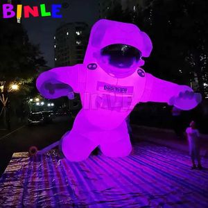Advertising Giant Inflatable Alien Astronaut Spaceman Characters With LED Lights Flying Space Man For Party Decoration