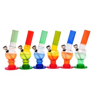 Hot selling Six Colour Patchwork Colours Acrylic Smoking Bong Water Pipe Bubbler Smoking Tool Accessories Wholesale