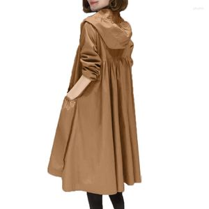 Women's Trench Coats 2023 Spring Autumn Women's Coat Mid-Length Over-The-Knee Thin Windbreaker Loose Large Size 4XL Female Outerwear