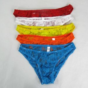 Underpants Mens Sexy Lace Underwear T1514 Floral Pouch Bikini