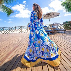 Costumi da bagno da donna Foglie Stampa Bikini Beach Cover up Tuniche per lungo caftano Robe de Plage Sarong Costume da bagno cover-s 230516