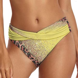 Pantaloncini da donna Costume da bagno da donna casual stampato etnico a vita alta Cintura attillata allentata Sport Yoga Bikini Bottom Front