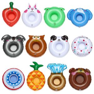 Inflatable Floats Tubes 1PC table Float Cup Pad Swimming Pool Drink Cup Stand Holder Cute Drink Pool Mat For Kids Toy Summer Pool Party Decorations P230516