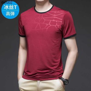 Mäns T-shirts Ice Silk T-shirt 2023 Sommarn New Men's Fast Drying Clothes Men's Outdoor Sports Fitness Kort ärm Crew Neck T-Shirt Men's Fashion L230515