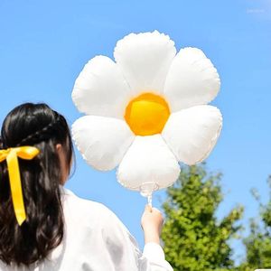 Parti dekorasyonu 5/3/2pcs beyaz papatya çiçek folyo balonları çocuklar doğum günü hediye ayçiçeği helyum balon düğün bebek duş pos prop