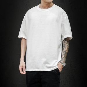 Men's T Shirts Kaus Pria Mode Musim Panas LIFENWENNA Klasik Lengan Pendek Solid Kasual Atasan Hip Hop Ukuran Besar 100 Katun 5XL 230515