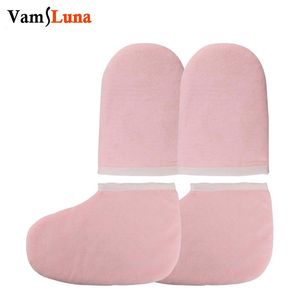 Luvas parafina rosa luvas de cera Botas Cuidado de cera Lacunas de algodão isoladas para terapia de terapia térmica Trenando bronzeamento Mitt Hands Feet Care Care