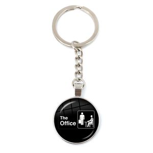 Classic The Office TV Show Collection Keychain Silver Plated Handmade Art Photo Glass Dome Metal Key Chain Ring Jewelry
