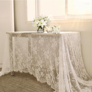 Table Cloth White Valentine's Day Reception Decor Tablecloth Rustic Wedding Vintage Party Embroidered Boho Lace