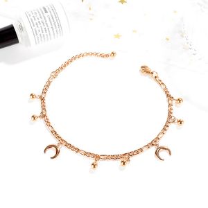 Fashion Moon Beads Anklets Women Classic Designer Titanium Steel Wysoka jakość biżuterii w łańcuchu stóp Prezenty dla kobiet