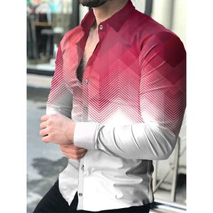 Men's Casual Shirts Luxury Men's Shirts Lapel Casual Shirts Designer Plaid 3D Printed Long Sleeve Tops Mens Club Prom Cardigan Oversized Shirts 6XL 230515