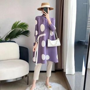 Women's Trench Coats Chic Coat Women 2023 Spring Autumn Jednstronowy purpurowy wiatrówki dla stojącej mody drukowanej w stylizji.