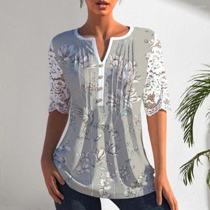 Camicette da donna T-shirt alla moda Camicia anti-pelucchi Camicia a maniche corte Stampata estiva da donna