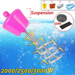 Heaters 2000/2500/3000W Floating Electric Heater Boiler Water Heating Element Portable Immersion Suspension The stainless steel heat up