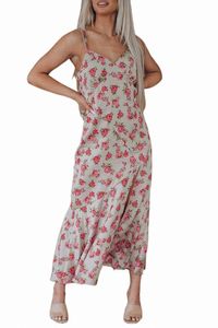 rose Satin Spaghetti Strap Slip Maxi Dress 2023 Hot New r0As#