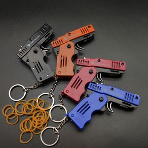 M1 mini pendant folding rubber band gun with keychains alloy plastic can be used for 8-55 year old toy soft bullets