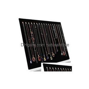 Schmucktablett Schwarz Veet 17 Haken Halskette Display Organizer Drop Delivery Verpackung Otyfp