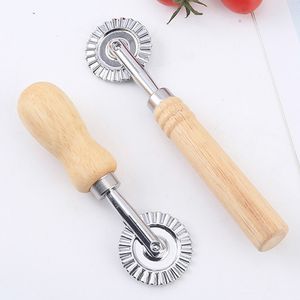 Manico in legno Pizza in acciaio inossidabile Rugged Wheel Cutter Coltello per pizza Utensili da cucina Utensili per pizza tagliati Utensile per accessori da cucina LX5601