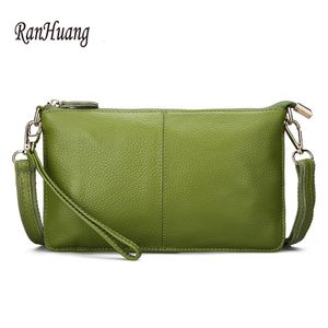 이브닝 백 Ranhuang Tas Bahu Wanita Kulit Asli Clutch Warna Permen Selempang Fashion Kecil 230516