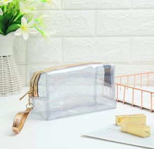 10pcs Kozmetik Çantalar Kısa PVC Şeffaf Su geçirmez korunabilir katı yıkama torbası