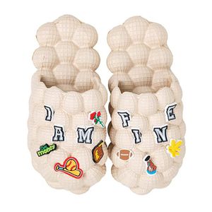 Slippers Bubble Slides With Charms For Women Fashion Chain Inspirational Quotes Bubble Sandals House Slippers Platform Shoes for Men 230316