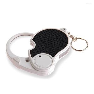 Keychains 5 Trade Loupe Magnifying Glass With LED Lamp Pocket Magnifier Portable Folding Keyring