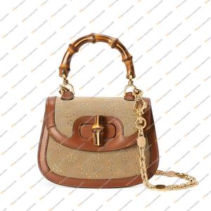 Ladies Fashion Casual Designe Luxury Bamboo 1947 Chain Bag Totes Handväska Crossbody Shoulder Bag Messenger Bag Top Mirror Quality 735116 Pouch Purse