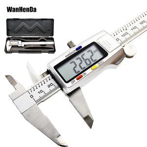 Vernier Calipers Digital Caliper Rostfritt stål ELEKTRONISK DIGITAL VERNIER CALIPERS 6 tum 0-150mm Metal Micmometer Mätverktygsbroms Mätare 230516