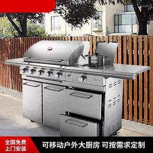 Camp Furniture Supply Stainless Steel Barbecue Oven Outdoor Portable Hushåll BBQ Grill Camping Picknick kommersiell kol