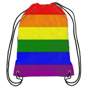 Rainbow Drawstring Backpack Pride Gay Pink LGBT Bag Sports Gift Customize 35x45cm Polyester Digital Printing for Hiking Beach Women Kid302c