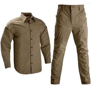 Gym Clothing Tactical Shirt Safari Windbreaker Military Combat Uniform Trainning Suits Work Sets Outdoor Clothes Hunting Suit Army Men