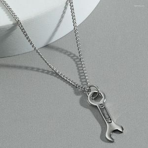 Pendant Necklaces Vintage Hip-hop Simple Tool Wrench Necklace European And American Personality Men's Neck Jewelry
