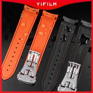 20MM Silicone Strap For Omega Ocean Cosmic Seahorse 300 Watchband Waterproof Watch Chain 22MM Durbale Belt Wristband Correa