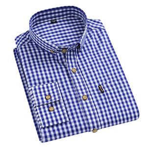 Men's Casual Shirts Plaid Shirts for Men Long Sleeve 100% Cotton Autunm Regular Fit Comfort Soft Checkered Thin Dress Shirt Casual Men's Clothing 230516