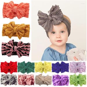 Hårtillbehör Född baby pannband tyg turban mjuka bågar tjej hårband barn huvudbanor spädbarn bowknot headwrap