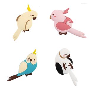 Hooks Cartoon Parrot Shape Wall Self-Adhesive Key Clothes Hanger Bird Tail Bendable Sticky Hanging Rack Organizer For Home Decor