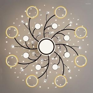 Chandeliers LED Pendant Lamp Nordic Starry Sky Ceiling Chandelier For Bedroom Living Room Gold Aluminum Lights Indoor Lighting Lusters