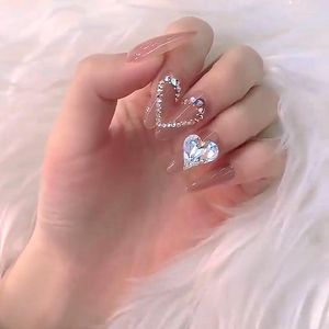 False Nails Caring Nail Enhancement Patch Peach Love Wear Long Paragraph Perfect For Wedding Prom C44