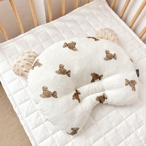Подушки хлопчатобумажная детская подушка милые медведя детские предметы рожденные детские вещи для малыша спящая шея поддержка головы защита 230516