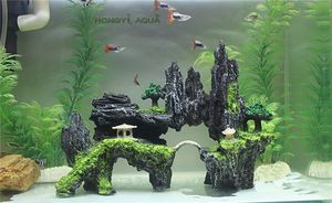 Objetos decorativos Figuras de 1 peça resina LargessMall Size Rockery Stone Fish Tank Paisping Aquário Decoração da montanha Hiding Cave Supplies 230515