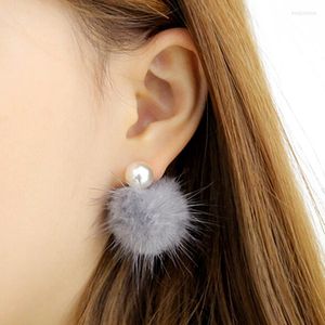 Orecchini a bottone Fashion Ball Silver Needle Pearl Studs Sweet Lady Ear Jewelry Orecchini Wedding Gingillo Sexy Girl Party Gift