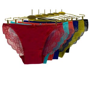 Kvinnors trosor 6 stycken/mycket sexiga knickers kvinnor trosor bomull underkläder transparenta spetsar trosor underbyxor låg midja underkläder söt kvinna intim 230516