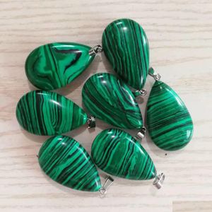 Hänge halsband mode vintage naturlig malachite healing ugglan drake hjärta för smycken halsband gör droppleverans hänge dhpwc