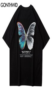 Gonthwid Streetwear Tees Рубашки бабочка принт с коротки