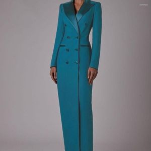 Damenanzüge Frühling Sommer Zweireiher Damen Lange Jacke Bonbonfarben Damen Abschlussball Abend Gast Formelle Kleidung Maßgeschneidertes Kleid Blazer